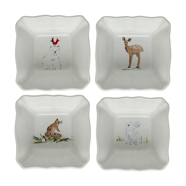 Set di 4 ciotole natalizie in gres, 10 x 10 cm Deer Friends - Casafina