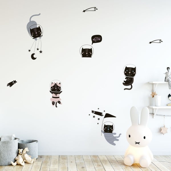 Set di adesivi murali Animali scandinavi Gatti cosmonauti Cosmonauts Cats - Ambiance-image-1