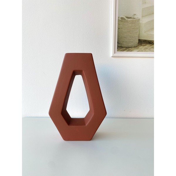 Vaso in ceramica rossa Triang - Rulina-image-1