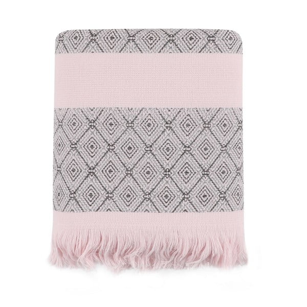 Asciugamano in cotone rosa/grigio 150x75 cm Twins - Foutastic-image-4