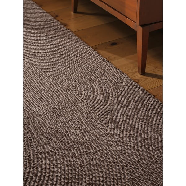 Passatoia grigio tortora in lana tessuta a mano 80x200 cm Eleni Taupe – Hanse Home-image-3