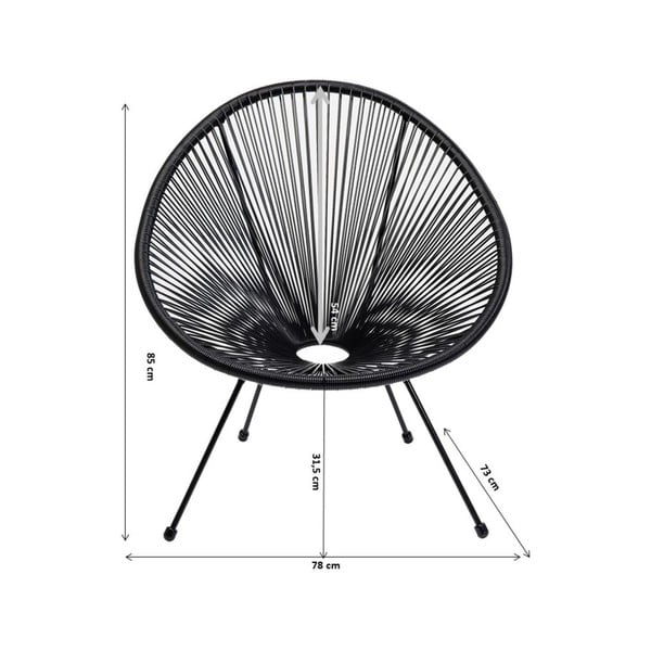 Poltrona nera Acapulco - Kare Design-image-2