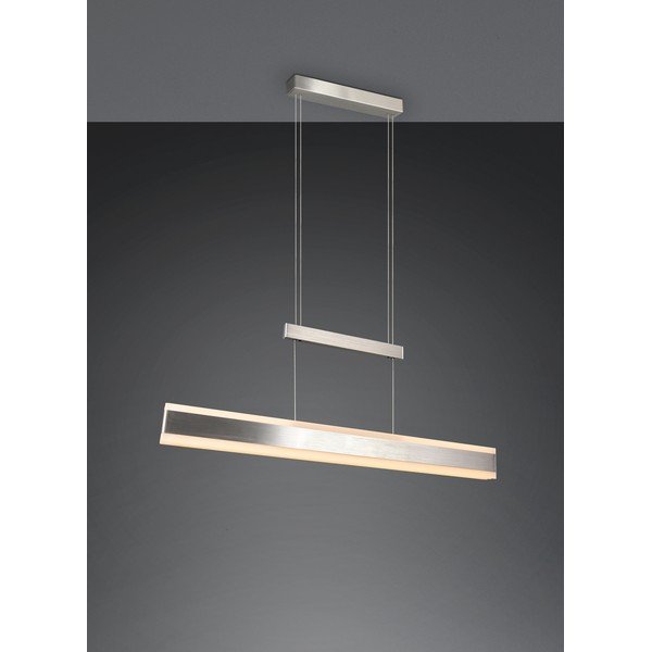 Lampadario LED color argento opaco con paralume in metallo Arcola – Trio-image-1