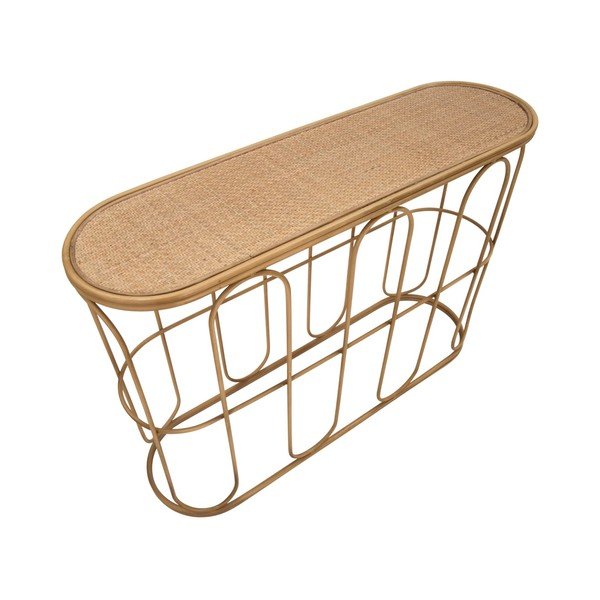 Tavolo consolle di colore naturale in rattan 32x110 cm Samui – Mauro Ferretti-image-3