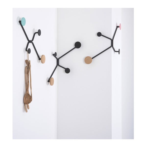 Appendiabiti da parete nero per angolo esterno con dettaglio rosa Hook - Gazzda-image-4