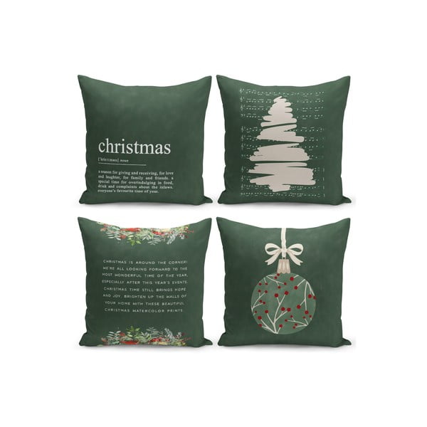 Set di 4 federe decorative natalizie, 43 x 43 cm Christmas Noel - Kate Louise