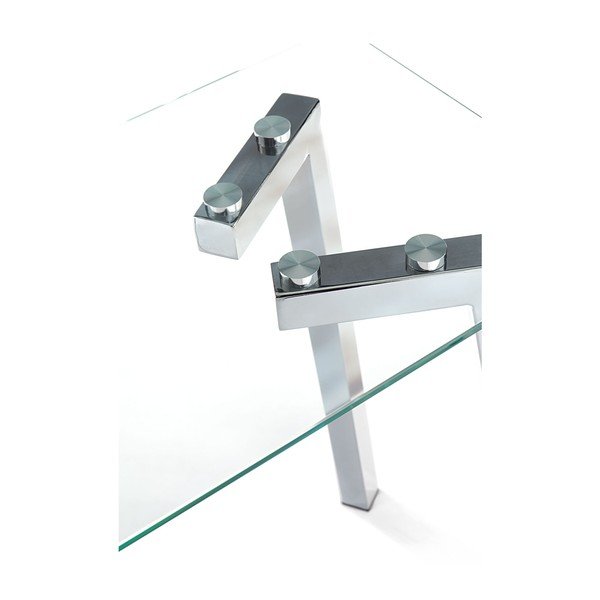Consolle con piano in vetro in argento 40x125 cm Kirk - Tomasucci-image-3