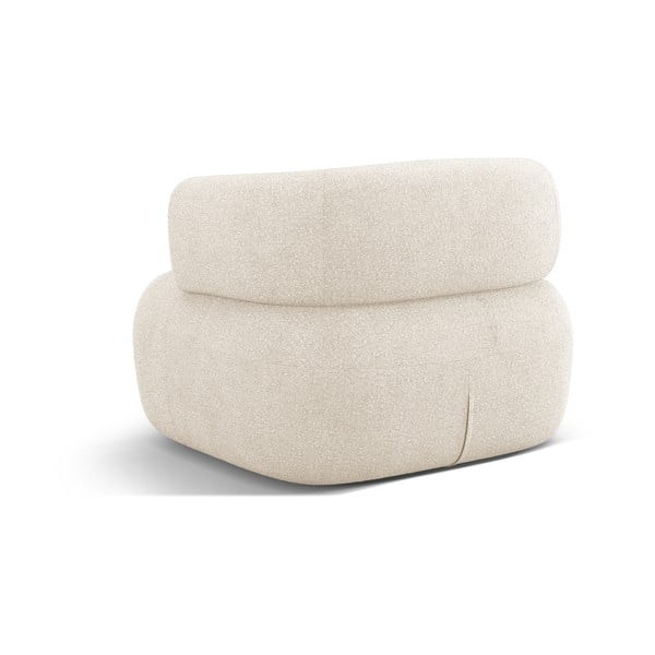 Poltrona beige in tessuto bouclé Jenny - Micadoni Home-image-3