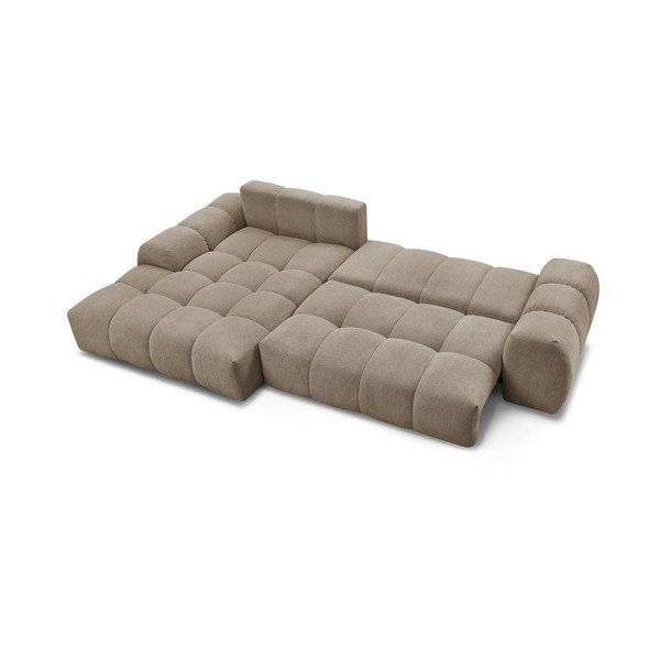 Divano angolare grigio tortora allungabile e con contenitore (penisola a sinistra/chaise lounge) con rivestimento in ciniglia Everest – Bobochic Paris-image-4
