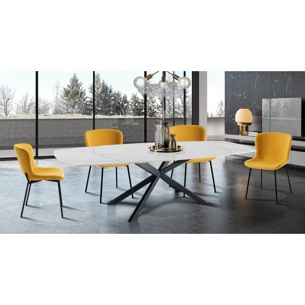 Sedie da pranzo in set giallo ocra 2 pz Snug – Tomasucci-image-1