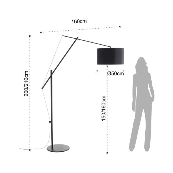 Lampada da terra nera Gear - Tomasucci-image-1