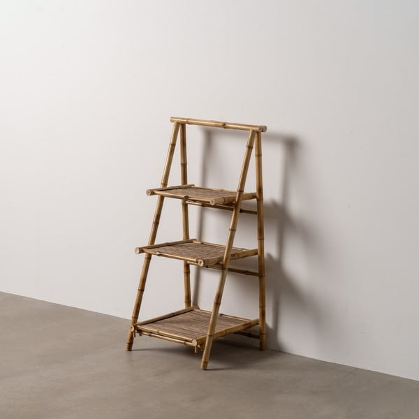 Scaffale di colore naturale in bambù 48x100x45 cm Manali – Ixia-image-1