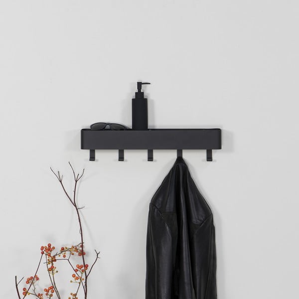 Attaccapanni da parete nero in metallo con scaffale 52 cm Dax Play – Spinder Design-image-3