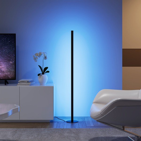 Lampada da terra LED nera (altezza totale 110 cm) Tendo – Reality-image-3