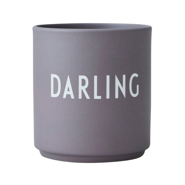 Tazza in porcellana grigia, 300 ml Darling - Design Letters