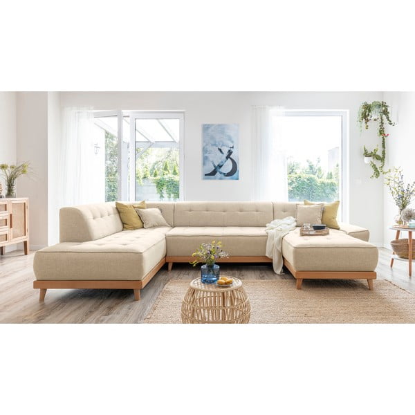 Divano letto angolare beige (angolo sinistro/"U") Dazzling Daisy - Miuform-image-3