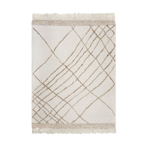Tappeto color crema in misto lana tessuto a mano 120x170 cm Astera Linear – Flair Rugs