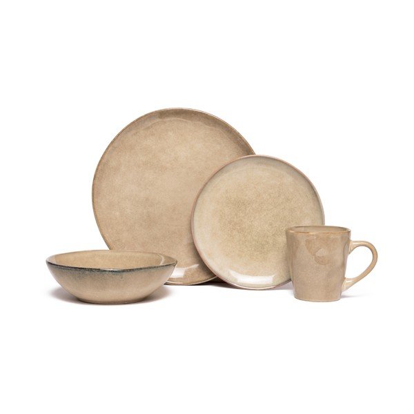Set da pranzo in gres beige 24 pezzi Glosia - Bonami Selection