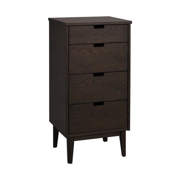 Credenza colore naturale scuro in rovere massiccio 45x92x38 cm Garrison – Rowico