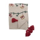 Coperta color crema a tema natalizio 130x160 cm Yule – Bloomingville