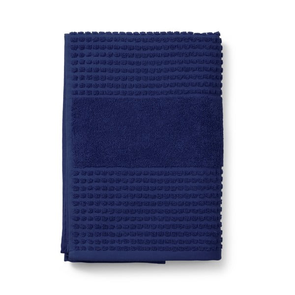 Asciugamano tipo terry blu scuro in cotone organico 70x140 cm Check – JUNA