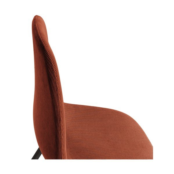 Sedie da pranzo in set color terracotta in imbottito 4 pz Minka – Marckeric-image-3