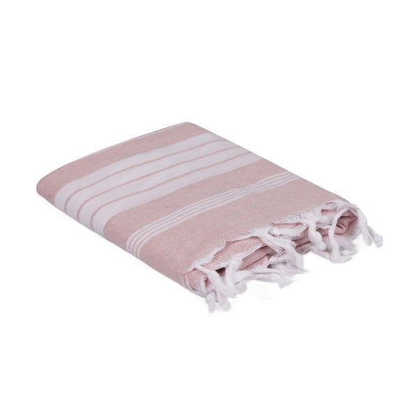 Asciugamano rosa chiaro e bianco, 170 x 90 cm Luis - Unknown