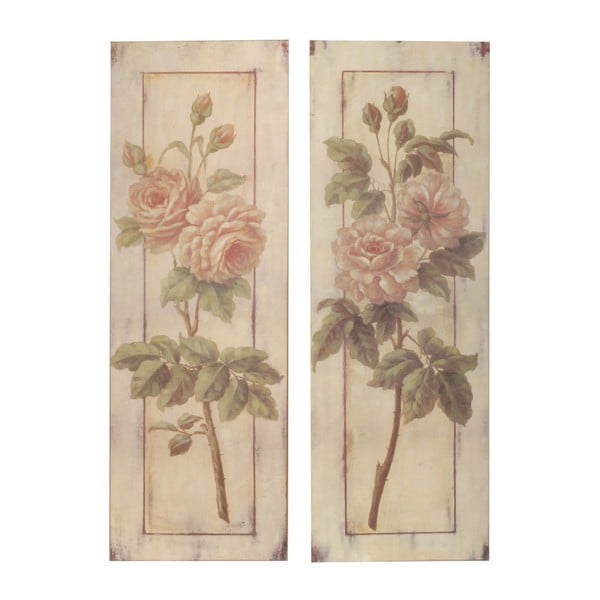 Set di 2 quadri Due rose - Antic Line