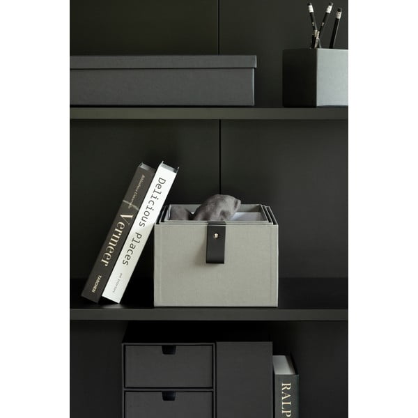 Scatole in set grigie in cartone 3 pz 20,5x29,5x14,5 cm Aston Paper Laminate – Bigso-image-2