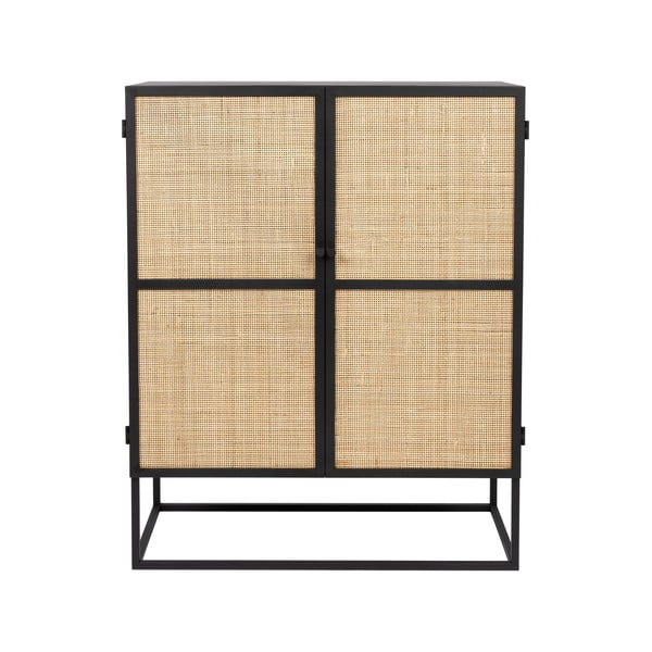 Cassettiera alta in rattan nero 80x100 cm Guuji - White Label