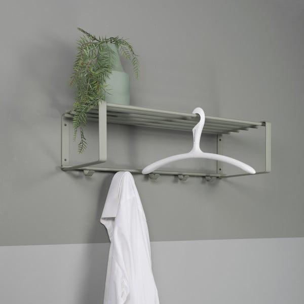 Attaccapanni da parete verde polveroso in metallo con scaffale 70 cm Rex – Spinder Design-image-3