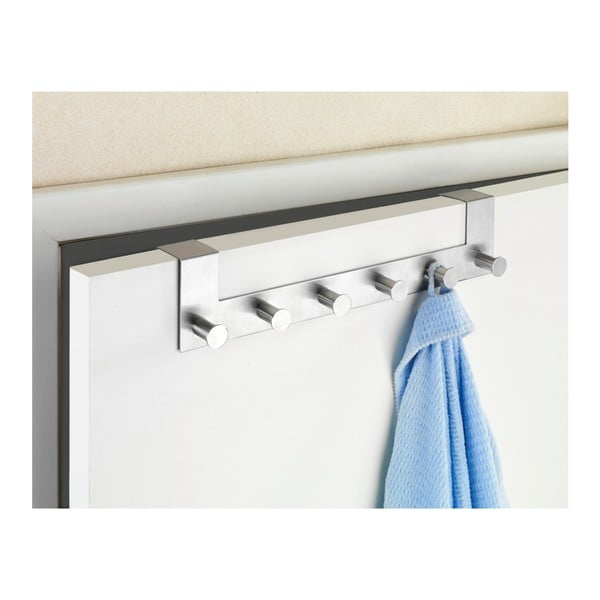 Appendino per porta con 6 ganci in argento Celano - Wenko-image-1