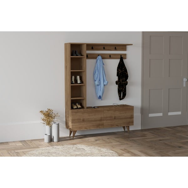 Set da corridoio in noce in colore naturale Hale - Kalune Design-image-1