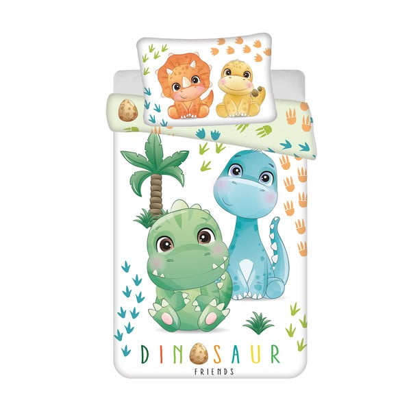 Set copripiumino e federa da bambini in cotone per culla 100x135 cm Dino – Jerry Fabrics