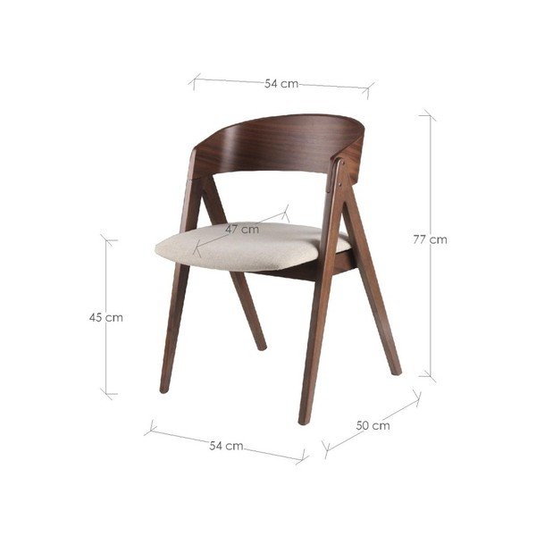 Set di 2 sedie da pranzo con cuscino di seduta beige Rina - sømcasa-image-1