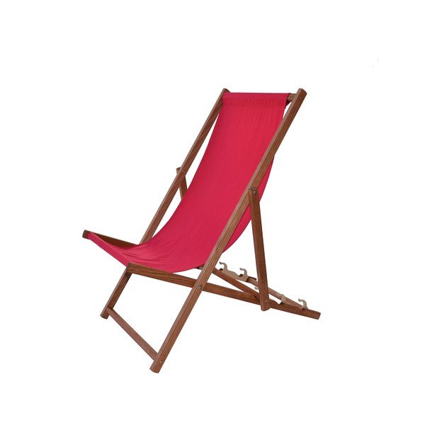 Sdraio da giardino pieghevole in legno rosso Bahama - Rojaplast-image-3