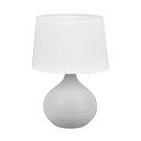 Lampada da tavolo bianco-marrone in ceramica e tessuto, altezza 29 cm Martin - Reality