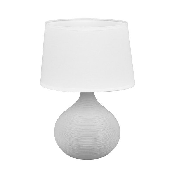 Lampada da tavolo bianco-marrone in ceramica e tessuto, altezza 29 cm Martin - Reality