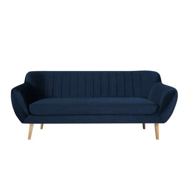 Divano a tre posti blu scuro Benito - Mazzini Sofas