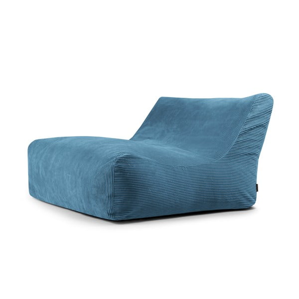 Puof a sacco blu con rivestimento in velluto a coste Sofa Lounge – SLOWDOWN