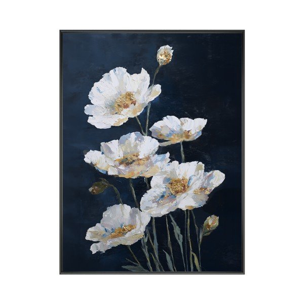 Dipinto stampato con cornice inclusa 60x80 cm White Poppies – Styler