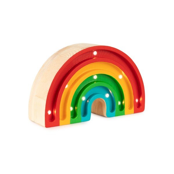 Lampada da tavolo colorata in legno di pino, larghezza 20 cm Rainbow - Little Lights-image-1