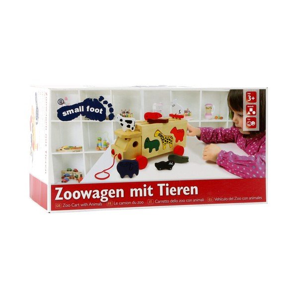 Camion di legno con puzzle Carrello dello zoo con animali - Legler-image-1
