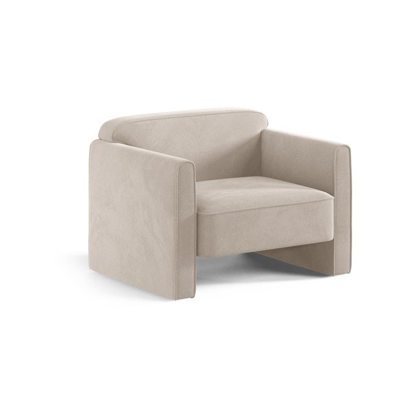 Poltrona beige con rivestimento in velluto Abby – Micadoni 