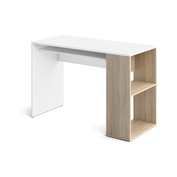 Tavolo da lavoro bianco in rovere 114x50 cm Yale - TemaHome-image-2