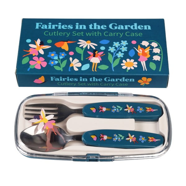 Posate per bambini blu in acciaio inox 2 pz Fairies in the Garden – Rex London-image-2