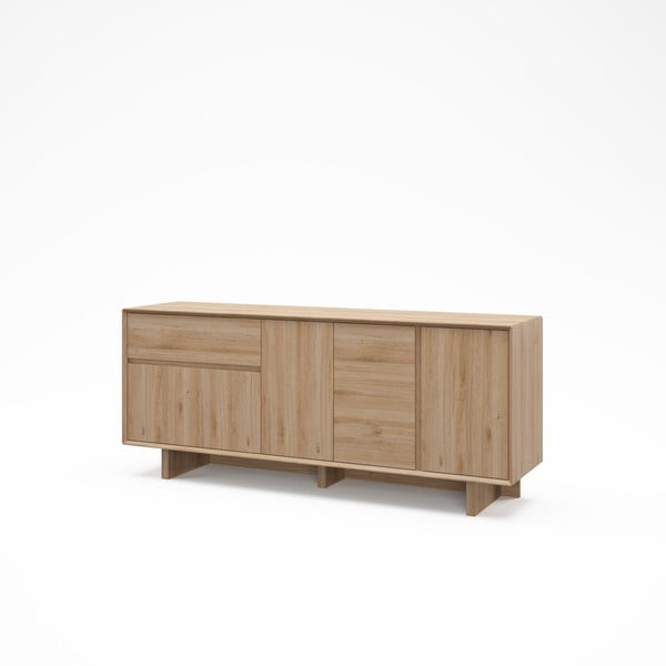 Cassettiera di colore naturale con effetto rovere 180x76x45 cm Carpi – Marckeric-image-4