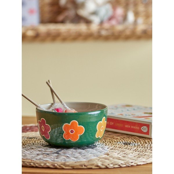 Ciotola per bambini verde scuro in gres ø 12 cm Addy – Bloomingville Mini-image-2