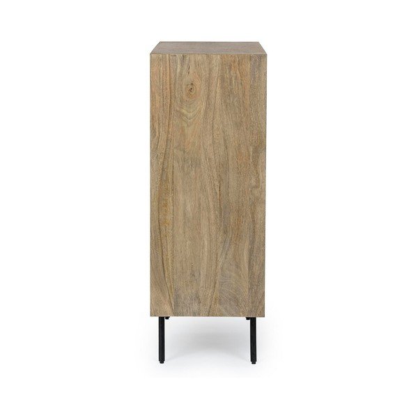 Armadietto di colore naturale in mango massiccio 92x110x40 cm Darsey – Bizzotto-image-2