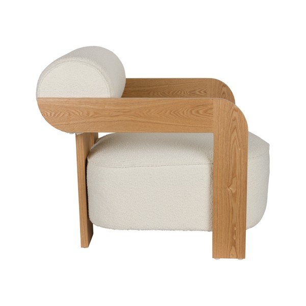 Poltrona beige con rivestimento in bouclé Oolong – Zuiver-image-4